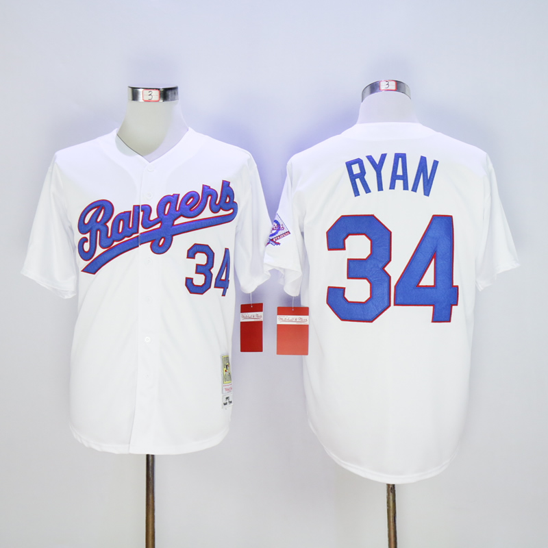 Men Texas Rangers 34 Ryan White Throwback 1993 MLB Jerseys